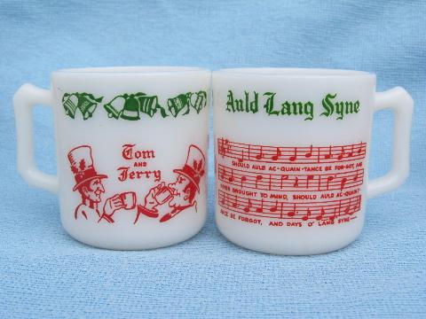 photo of Auld Lang Syne vintage glass punch set for New Year's eve spiked eggnog #3