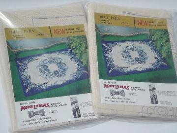 catalog photo of Aunt Lydia's printed cotton canvas for punch needle hooked rugs Blue Fern