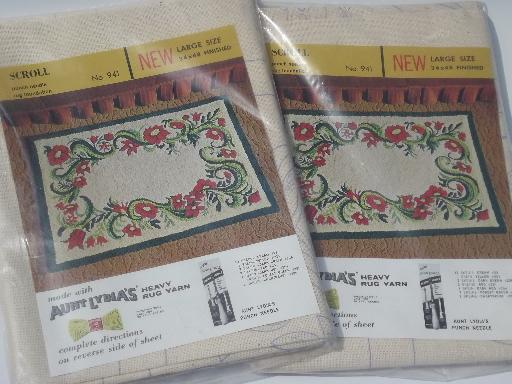 photo of Aunt Lydia's printed cotton canvas for punch needle hooked rugs pair #1