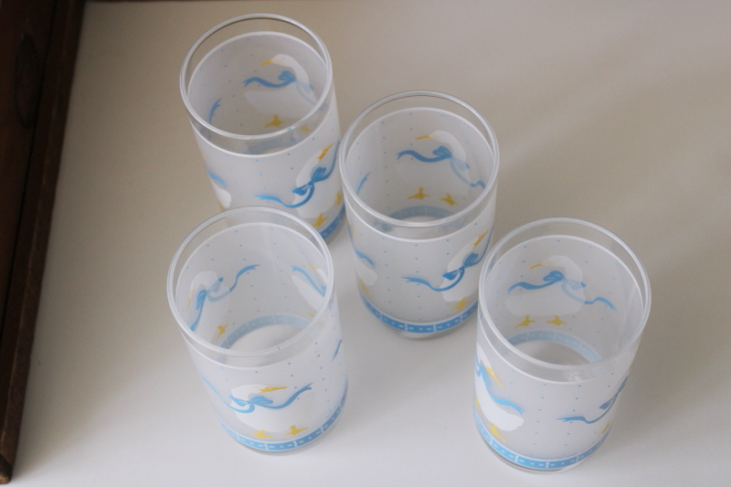 photo of Aunt Rhody goose w/ ribbon bow Libbey drinking glasses set, 80s vintage country style  #4