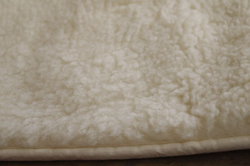 photo of Australian wool sherpa fleece recliner cover, natural shearling color chair slipcover topper #9