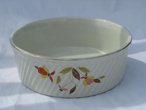 photo of Autumn Leaf vintage Hall pottery Jewel Tea T casserole baking dish #1