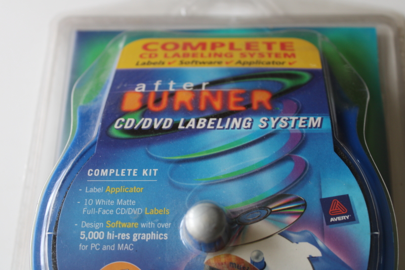 photo of Avery After Burner complete CD DVD labeling system Y2K vintage sealed package  #2