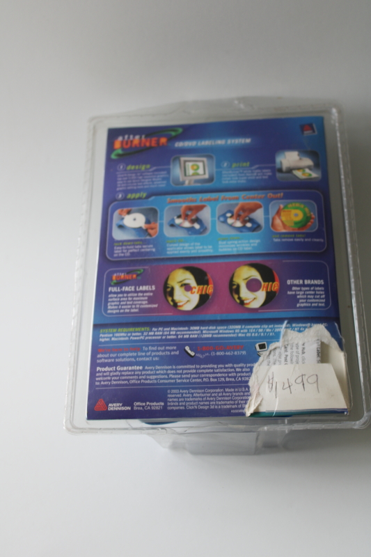 photo of Avery After Burner complete CD DVD labeling system Y2K vintage sealed package  #3