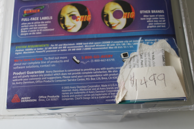 photo of Avery After Burner complete CD DVD labeling system Y2K vintage sealed package  #4