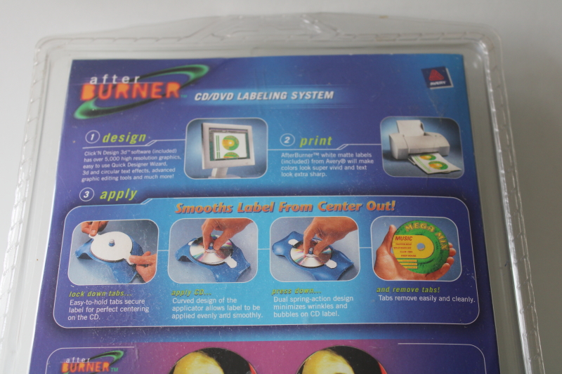 photo of Avery After Burner complete CD DVD labeling system Y2K vintage sealed package  #5