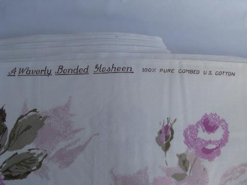 photo of Avon Rose vintage Waverly polished cotton decorator fabric, lavender roses #3