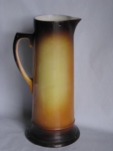 photo of Avon Ware - England vintage pottery, ironstone tall pitcher & beer steins w/ friar #3