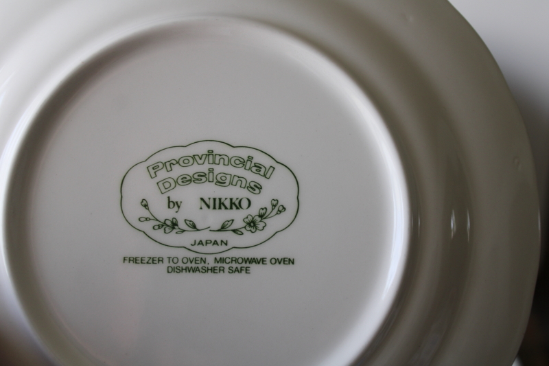 photo of Avondale Nikko Provincial Designs china salad & dinner plates set for 4, 80s 90s vintage Japan #3