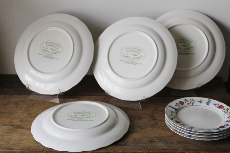 photo of Avondale Nikko Provincial Designs china salad & dinner plates set for 4, 80s 90s vintage Japan #5