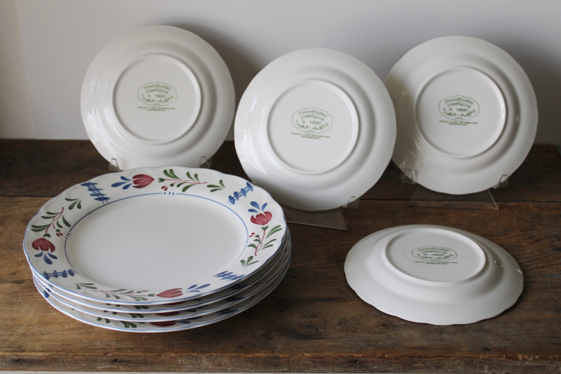 photo of Avondale Nikko Provincial Designs china salad & dinner plates set for 4, 80s 90s vintage Japan #6