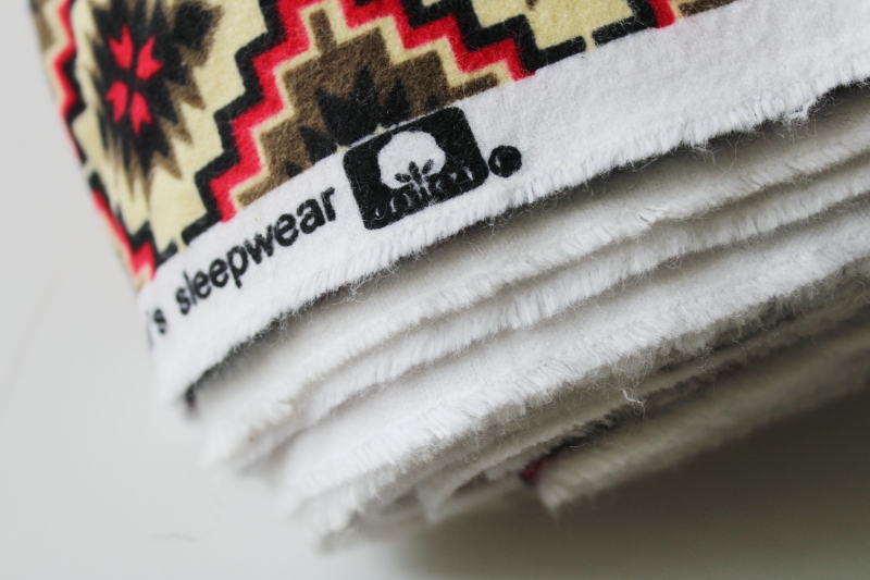 photo of Aztec print cotton flannel fabric new 6 1/2 yards, western southwest Indian blanket print tan black red  #4