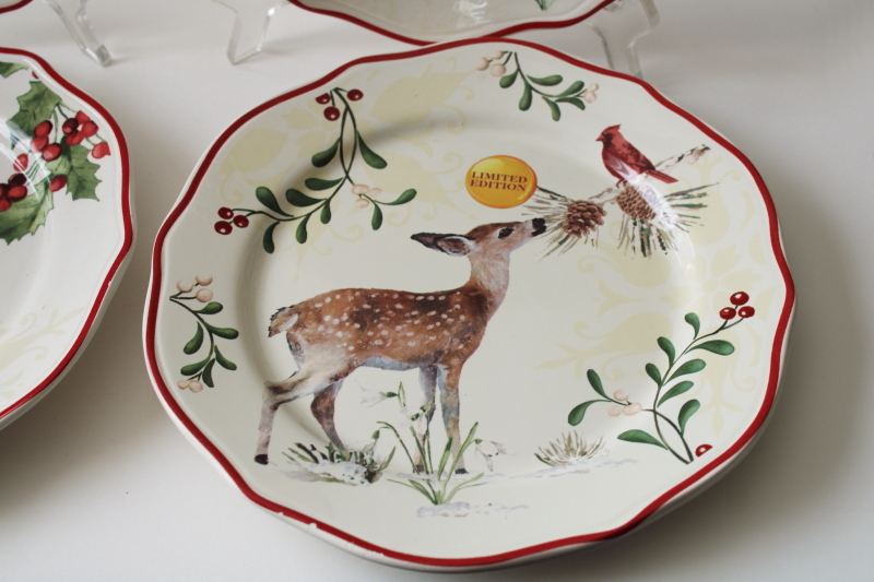 photo of BH&G Walmart Christmas scenes wildlife winter holiday salad or dessert plates, farmhouse style  #2
