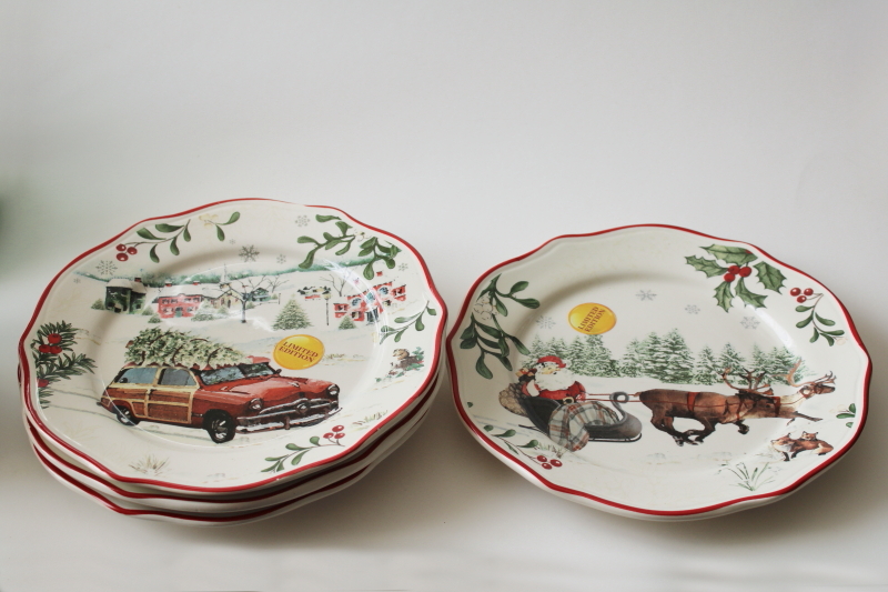 photo of BH&G Walmart Christmas scenes wildlife winter holiday salad or dessert plates, farmhouse style  #7