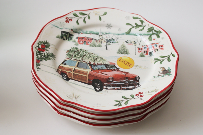 photo of BH&G Walmart Christmas scenes wildlife winter holiday salad or dessert plates, farmhouse style  #8
