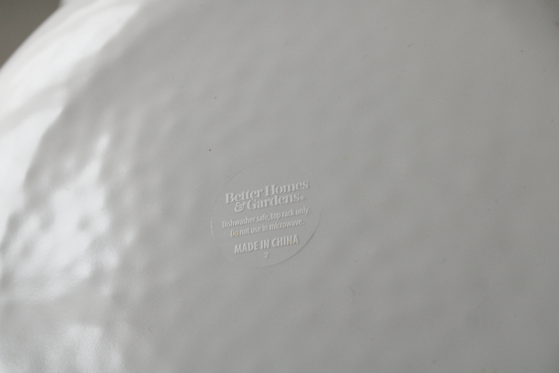 photo of BH&G Walmart melamine dinner plates, coastal beachy sea shells & coral on aqua ocean print #4