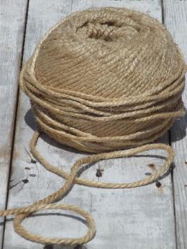 catalog photo of BIG ball of sisal rope, heavy natural fiber twine or trunk tying cord