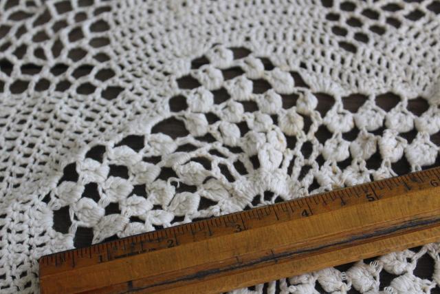 photo of BIG round lace doily, 70s vintage hippie bohemian style crochet mandala w/ fringe #8