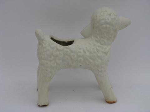 photo of Baby lamb #1, vintage figural pottery planter for Easter flowers #2