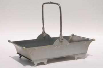 catalog photo of Balfour pewter metal basket, fancy buffet dish server or flower box