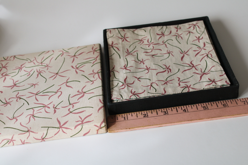 photo of Bali handcrafted print cotton fabric table mat coasters in box  #7
