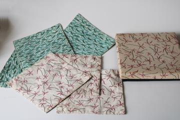 catalog photo of Bali handcrafted print cotton fabric table mat coasters in box 