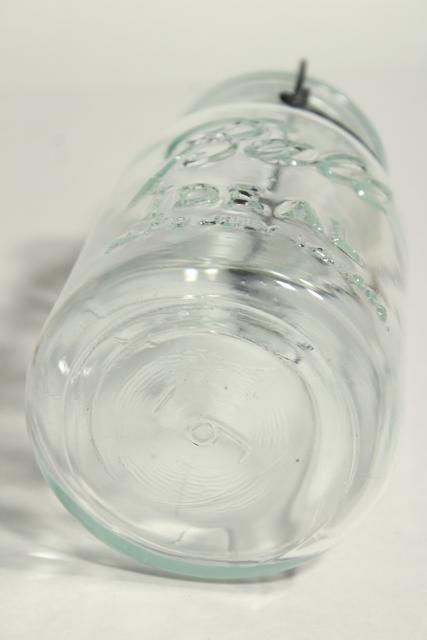 photo of Ball Ideal Mason jar w/ 1908 patent date, antique vintage bail glass lid canning jar #5