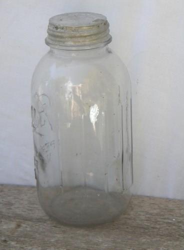 photo of Ball Perfect Mason 2 quart storage jar, hoosier vintage kitchen canister #2