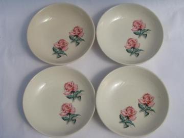 catalog photo of Ballerina Rose vintage Universal pottery dishes, floral china bowls