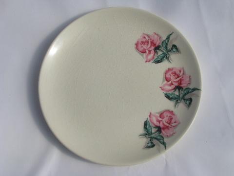 photo of Ballerina Rose vintage Universal pottery dishes, floral china plates #2