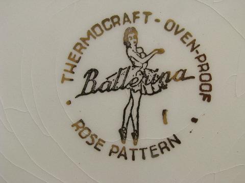 photo of Ballerina Rose vintage Universal pottery dishes, floral china plates #3