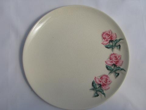 photo of Ballerina Rose vintage Universal pottery dishes, floral china plates #2