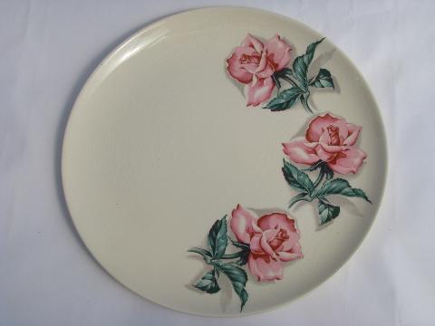 photo of Ballerina Rose vintage Universal pottery dishes, floral china plates #2