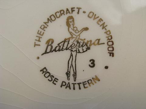 photo of Ballerina Rose vintage Universal pottery dishes, floral china plates #3