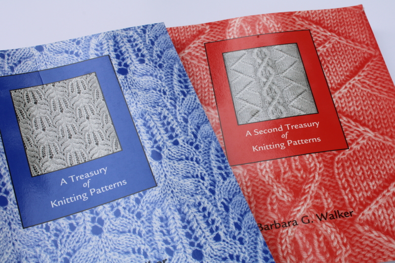 photo of Barbara Walker treasury of knitting patterns three books charted designs, cables, knitting lace etc  #2