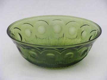 catalog photo of Bartlett-Collins vintage Manhattan EAPG pattern green glass salad bowl