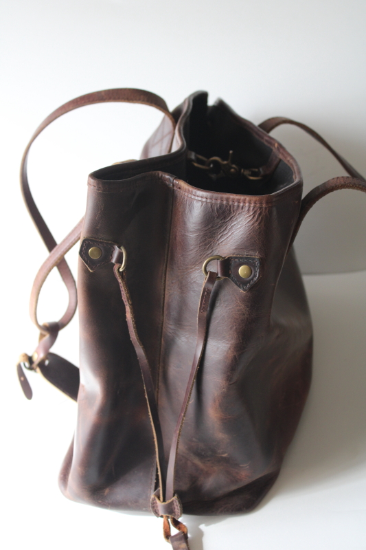 photo of Baseballism distressed baseball glove leather bag, shopping tote or large purse #9