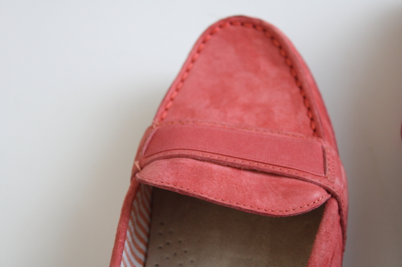 photo of Bass Becky preppy penny loafers womens size 10 slip on driving mocs flats coral suede leather #4