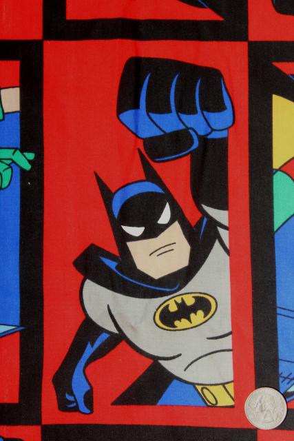 photo of Batman & Robin print fabric, 90s vintage DC Comics licensed material #3