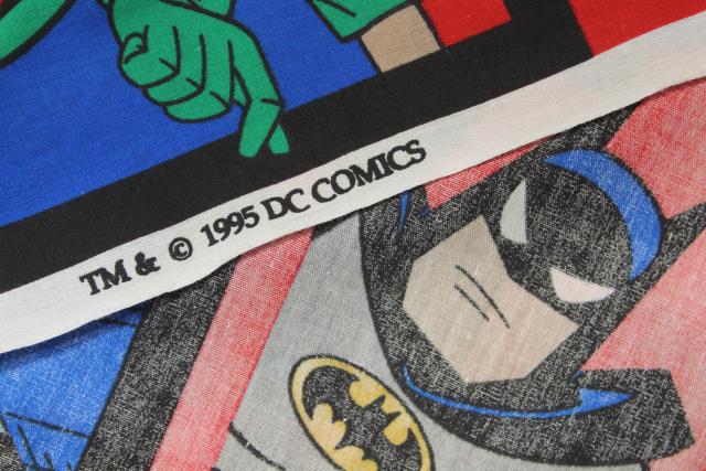 photo of Batman & Robin print fabric, 90s vintage DC Comics licensed material #5