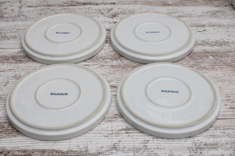 photo of Bauhaus vintage Trend Pacific Japan all white dinnerware, minimalist mod stackable salad plates  #4