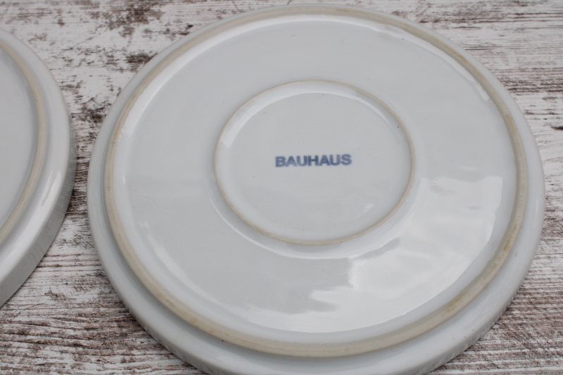 photo of Bauhaus vintage Trend Pacific Japan all white dinnerware, minimalist mod stackable salad plates  #5
