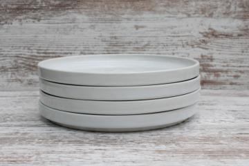 catalog photo of Bauhaus vintage Trend Pacific Japan all white dinnerware, minimalist mod stackable salad plates 