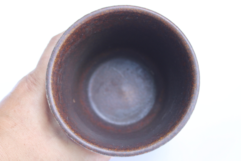 photo of Bay Keramik fat lava glaze ceramic planter pot orange & browns 70s vintage W Germany  #3