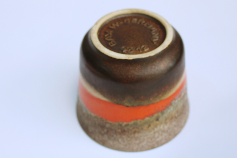 photo of Bay Keramik fat lava glaze ceramic planter pot orange & browns 70s vintage W Germany  #5