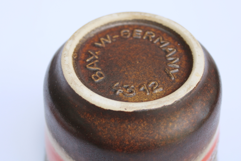 photo of Bay Keramik fat lava glaze ceramic planter pot orange & browns 70s vintage W Germany  #6