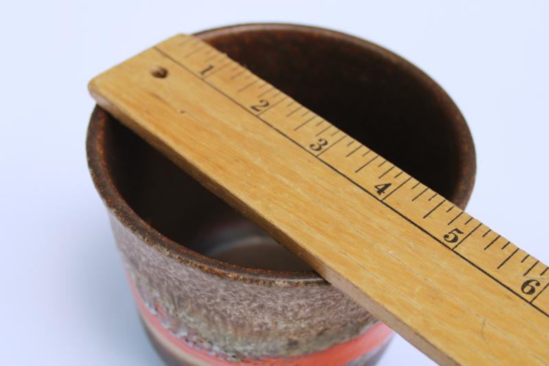 photo of Bay Keramik fat lava glaze ceramic planter pot orange & browns 70s vintage W Germany  #7