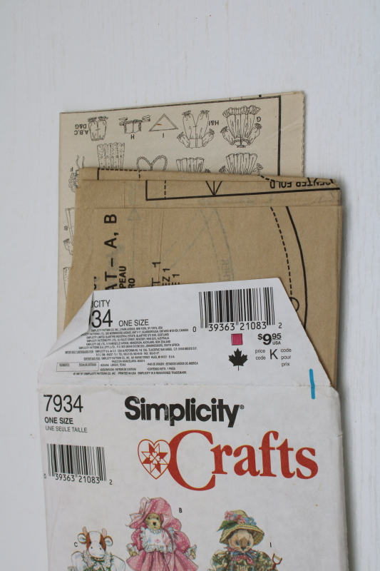 photo of Beanie Babies doll clothes 90s vintage Simplicity sewing pattern, retro dresses, beanbag animals wardrobe #4