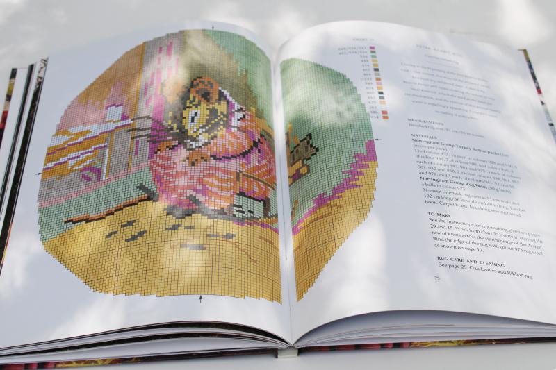 photo of Beatrix Potter needlepoint book, charted needlework patterns in color vintage out of print #2