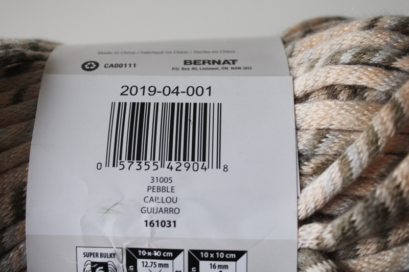 photo of Bernat Yarnspirations Colorwhirl yarn tube knit chunky bulky weight icord 250 gram ball earth tones  #3
